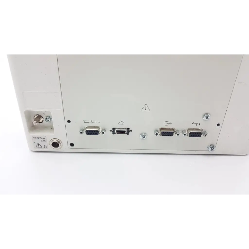 Back side of white spacelabs healthcare ultraview patient monitor with sdlc rs-232 and usb ports