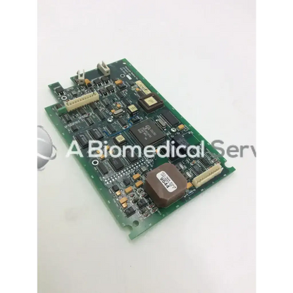 Green rectangular pcb circuit board with electronic components by spacelabs medical model 670-0491-03 rev e