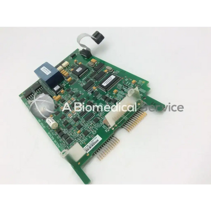 Green circuit board nibp assembly board with black and silver components labeled a biomedical service spacelabs mpc860 cpu