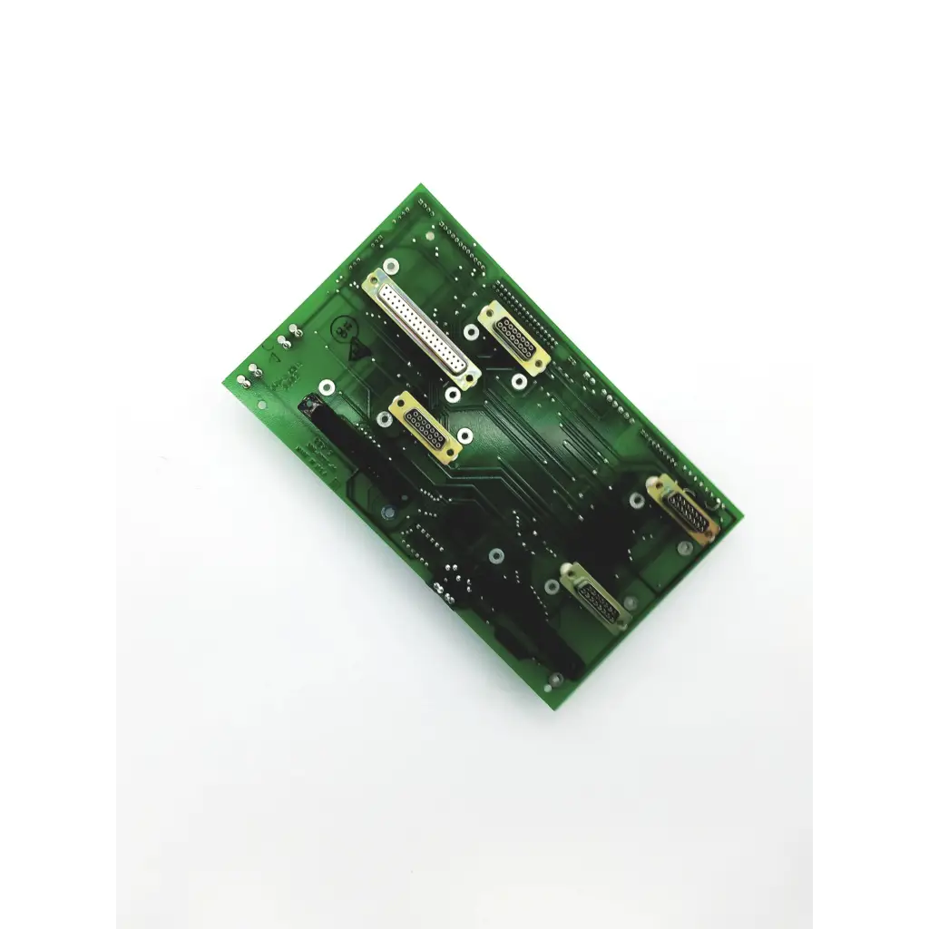 Green rectangular spacelabs pcb assy backplane pcms 670-0349 with gold d-sub connectors and black traces