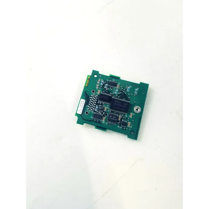 Green rectangular circuit board with black integrated circuits and silver solder points of spacelabs recorder cpu 670-0624