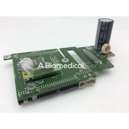 Green circuit board with black capacitor and components on spacelabs ultraview sl patient interconnect board pcb