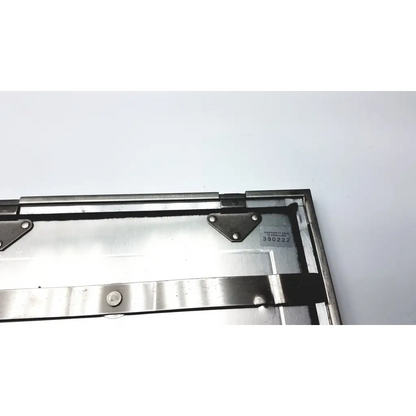 Spectroline 10x12 radiographic cassette with stainless steel rectangular frame and sleek reflective surface with reinforced corners