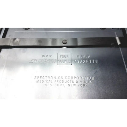 Silver metallic spectroline 10x12 radiographic cassette made of spectroline from spectronics medical products division