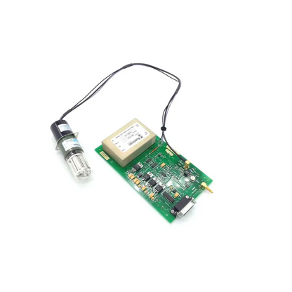 Green circuit board with beige sensor module and black component for spellman ms1n12 high voltage power supply used in biomedical service