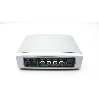 White rectangular jude medical h702475 ensite precision link sensor with black control panel and labeled ports