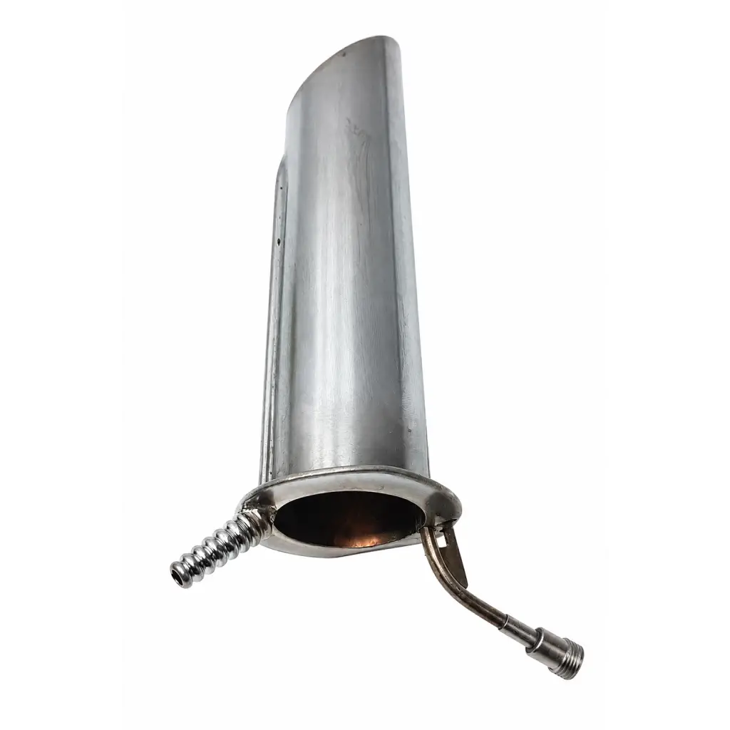 Silver stainless steel curved medical instrument attachment with threaded end biomed certified for medical use