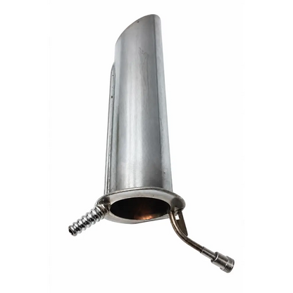 Silver stainless steel curved medical instrument attachment with threaded end biomed certified for medical use
