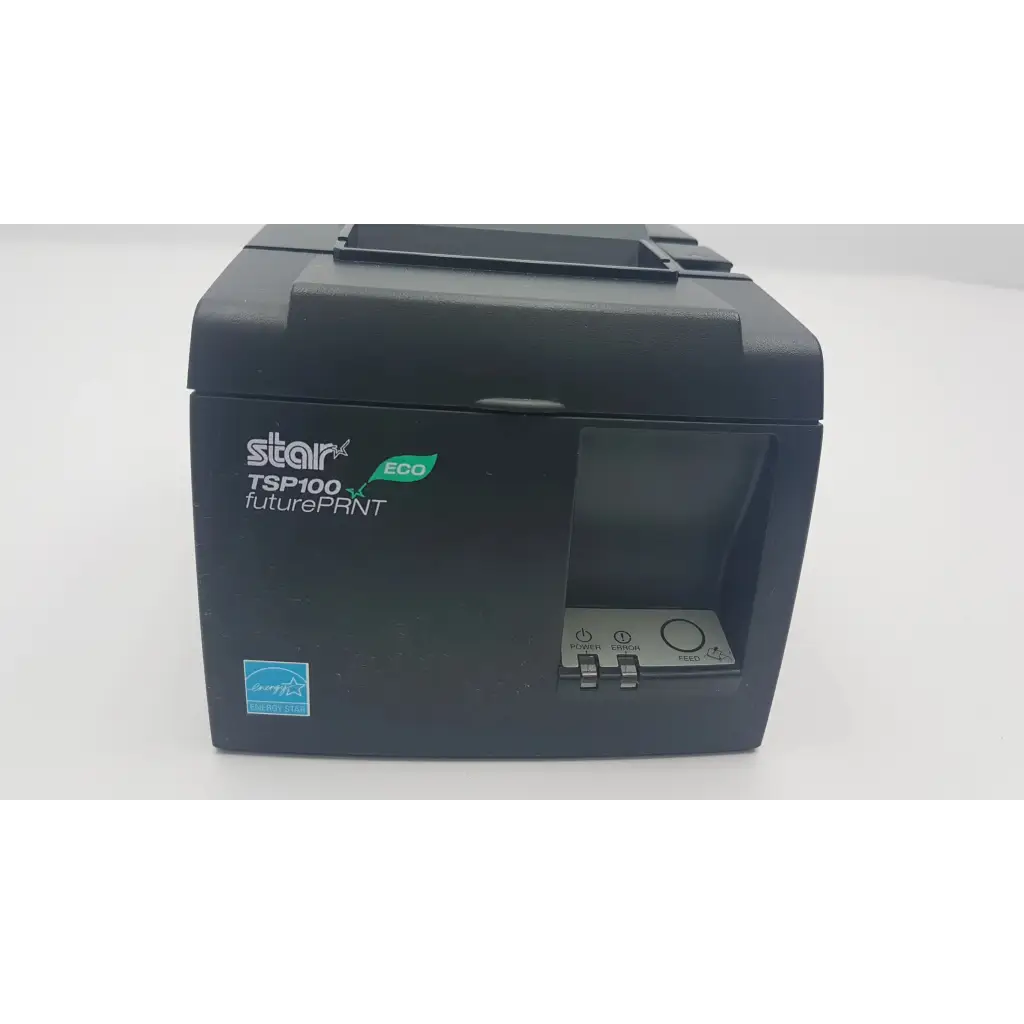 Black star tsp100 future prnt thermal receipt printer with sleek compact design and silver control panel