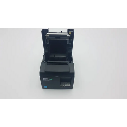 Black star tsp100 future prnt thermal receipt printer with compact rectangular design and visible paper roll compartment