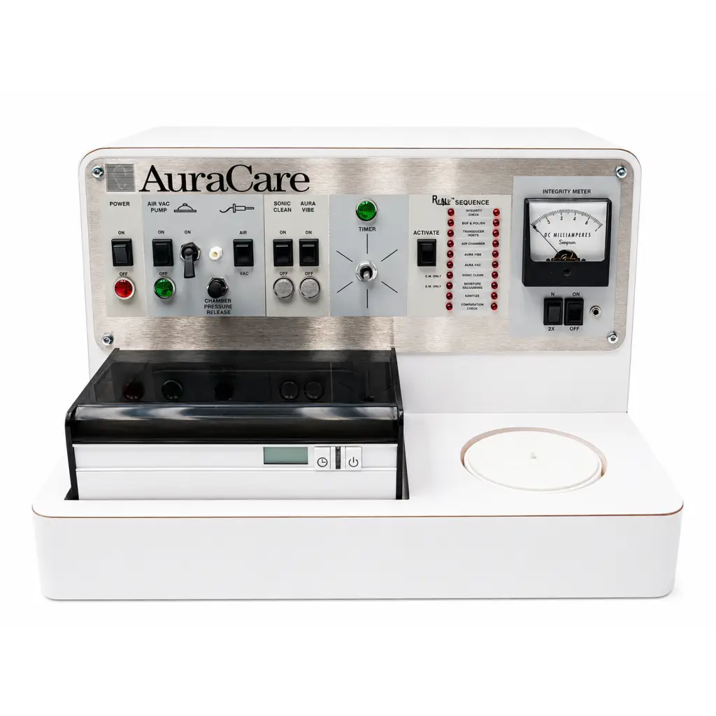 Starkey auracare system audiometer biomed certified white and silver control panel with switches dials and gauge