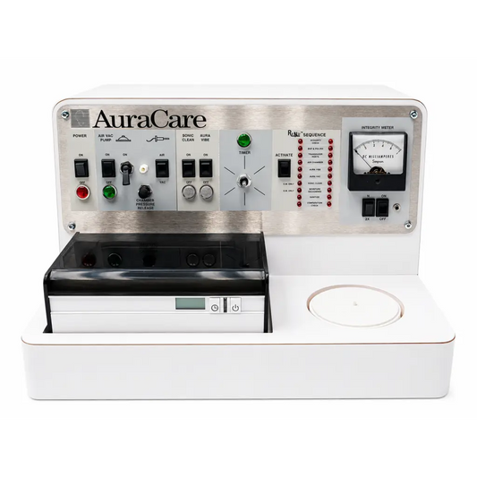 Starkey auracare system audiometer white and silver control panel with switches dials and gauge