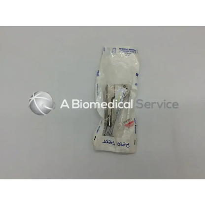 Sterrad chemical indicator sterile metallic surgical instrument set packaged in clear plastic with medical labeling