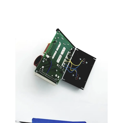 Stockert 211e98 green and black electronic circuit board bbdg5-5 with soldered components and red cylindrical element