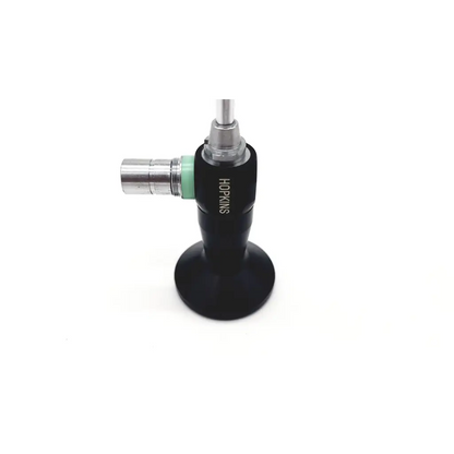 Black hopkins brand cystoscope da24-24 with silver metallic tip and green accent ring for storz 10327 a 0° use