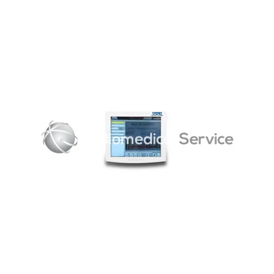 White rectangular stryker storz 19 hd monitor with touchscreen display showing blue and gray interface for biomedical service