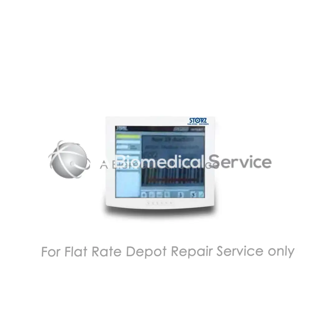 White storz 19 hd medical monitor with touchscreen displaying patient data for monitor repair service and medical equipment maintenance