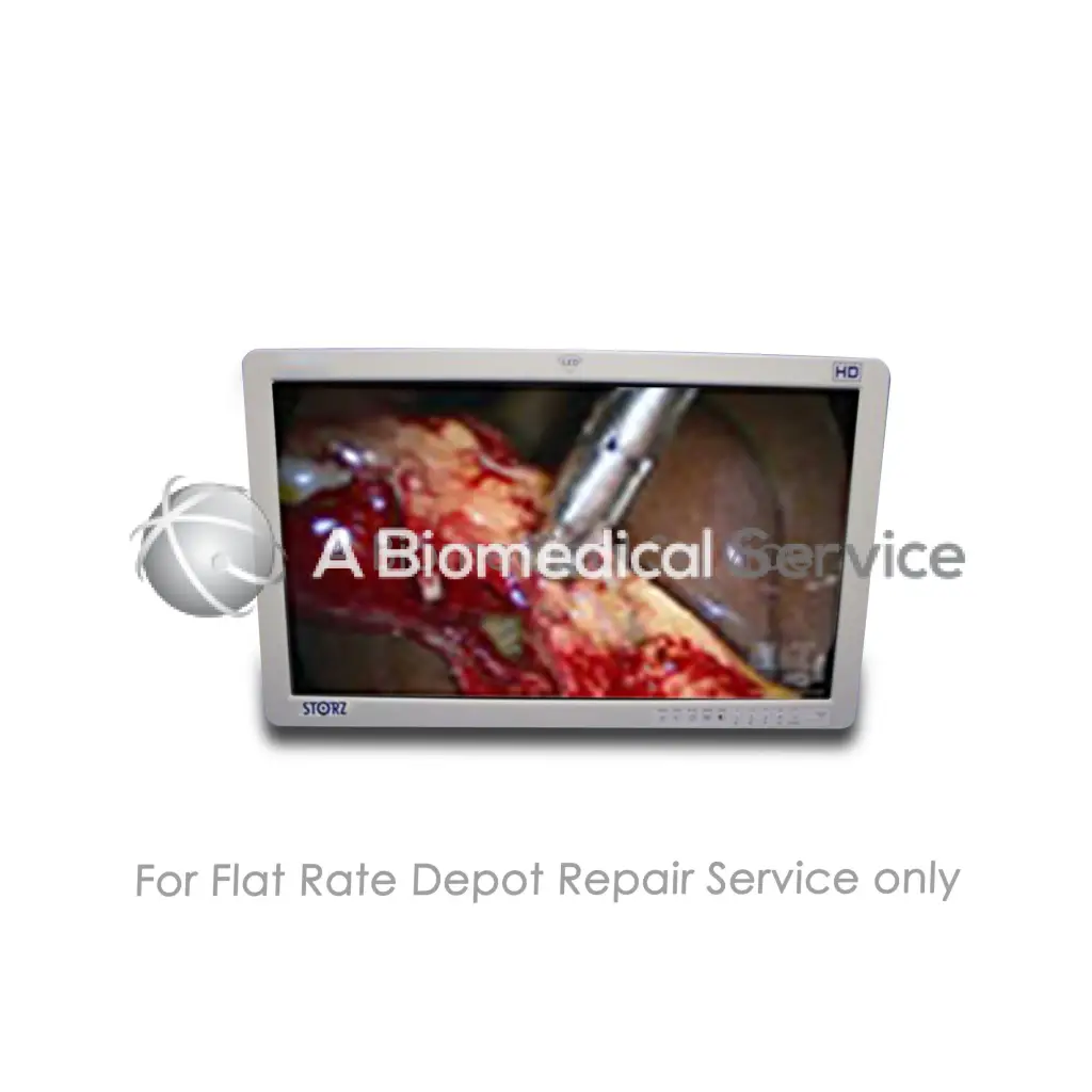 Silver-framed storz 26 hd medical monitor displaying surgical footage ideal for monitor repair service and equipment repair service