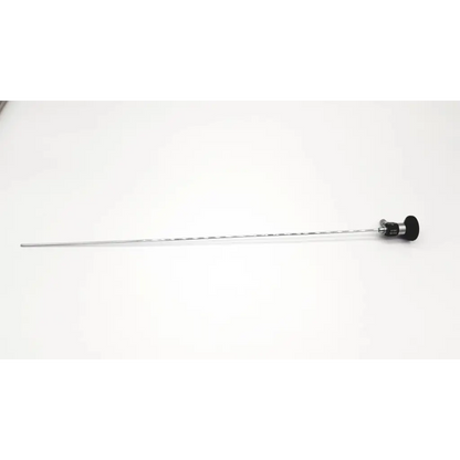 Silver Storz 27023 A 0° uretero-renoscope da24-22 with black ergonomic handle for precise surgical use