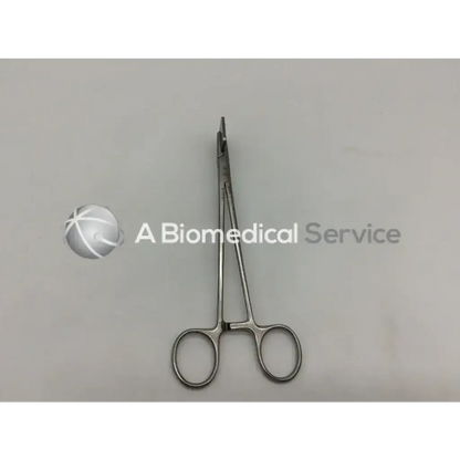 Storz Surgical N1705 stainless steel ent Sheehy fascia press with rounded handles and pointed curved tips for precision use