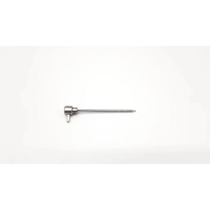 Silver surgical retractor with slender metallic shaft and adjustable knob handle from stryker 01a0244 cannula