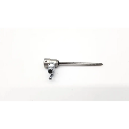 Silver-colored metallic Stryker 01A032 arthroscope with slender shaft and complex jointed head featuring multiple ports