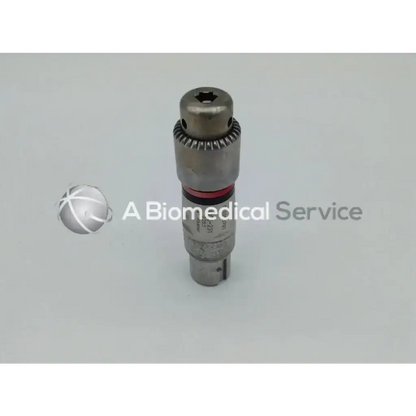 Silver metallic stryker jacobs reamer 1/4 inch surgical drill bit with hexagonal drive head and red accent ring ad5-659