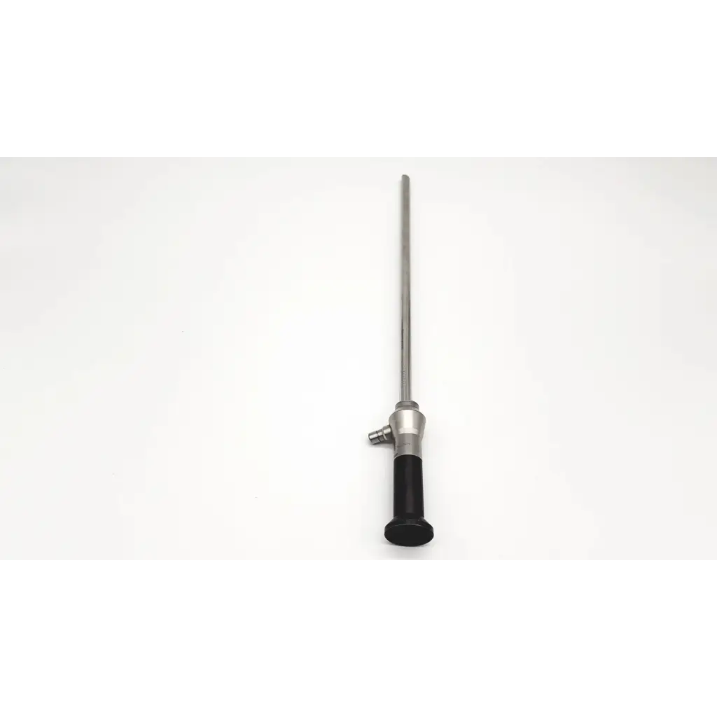Stryker 10mm 30° endoscope silver surgical instrument with black ergonomic grip and metallic joints for precision use