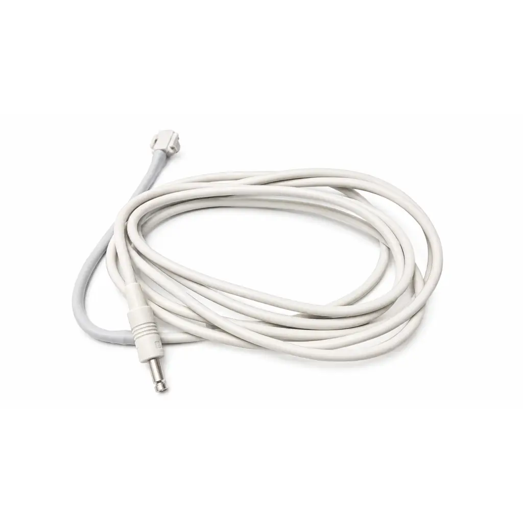 Stryker 1115998 biomed certified medical equipment cable with white coiled design and metallic 3.5mm jack connector