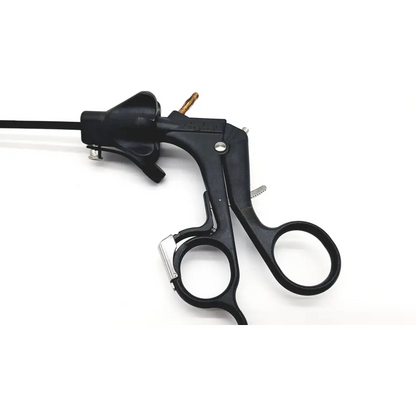 Black surgical scissors with ergonomic handle and metallic blades compatible with stryker 134 degrees autoclave da46-10