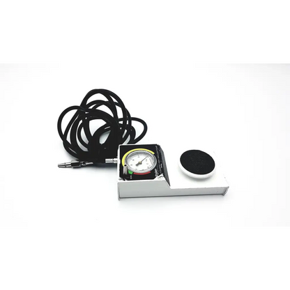 White rectangular pressure gauge with black coiled hose and sensor for stryker 206-500 automatic high vacuum foot pump
