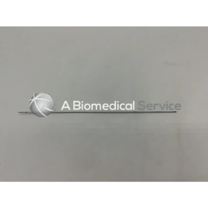 A sleek silver globe logo with intersecting lines beside the text a biomedical service on the stryker femoral eyeloop drill