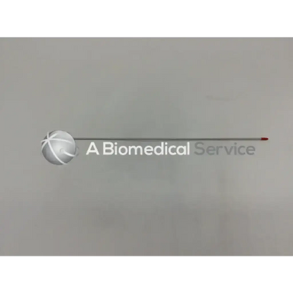 Silver spherical logo threaded pin with stylized cross attached to thin metallic rod with red tip stryker 234-500-225