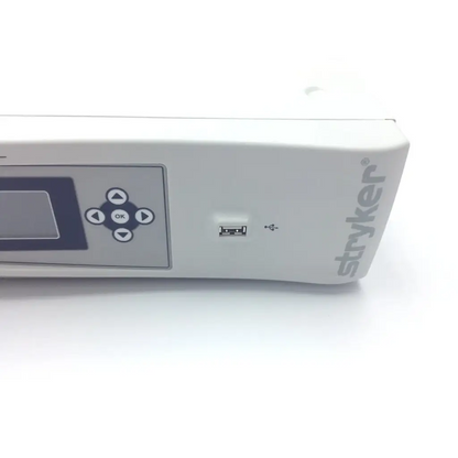 White Stryker 240-020-900 sidne suite control system with digital display directional buttons and USB port front view