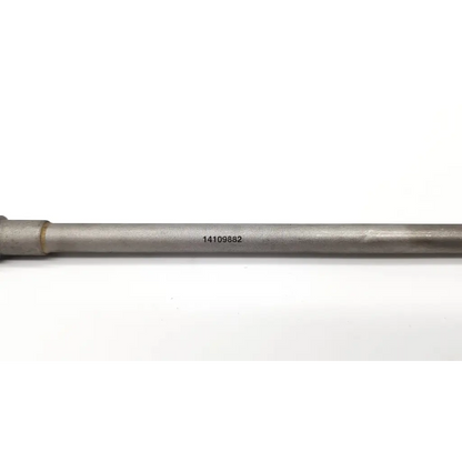 Strykeflow pool suction tip with a matte silver metallic cylindrical shaft and small yellow band near one end
