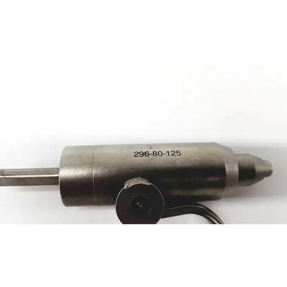 Metallic cylindrical stryker 296-80-125 orthopedic pin driver attachment with engraved serial and black cable