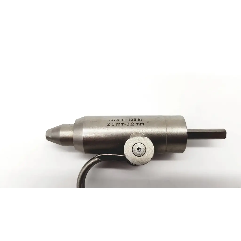 Stryker 296-80-125 silver metallic orthopedic pin driver attachment with hexagonal shaft and engraved size specifications