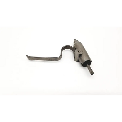 Dark gray metallic trigger mechanism with curved lever and cylindrical body for stryker 296 80 62 wire collet orthopedics trauma