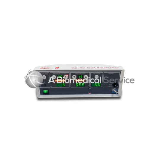 White styler hp 30l high-flow insufflator with digital display and control knobs for stryker 30l biomedical service