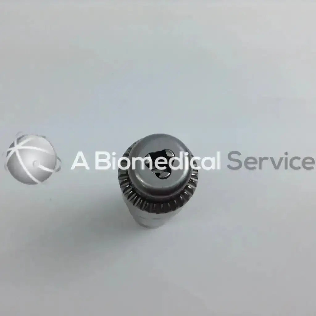 Silver metallic surgical drill bit with textured body and keyway for secure attachment in stryker cordless driver set with aesculap case