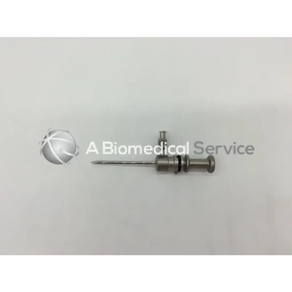 Silver stryker 502-344-530 surgical needle with threaded shaft and ringed handle prefibered tube compatible