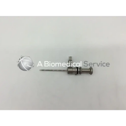 Silver stryker 502-344-530 surgical needle with threaded shaft and ringed handle prefibered tube compatible