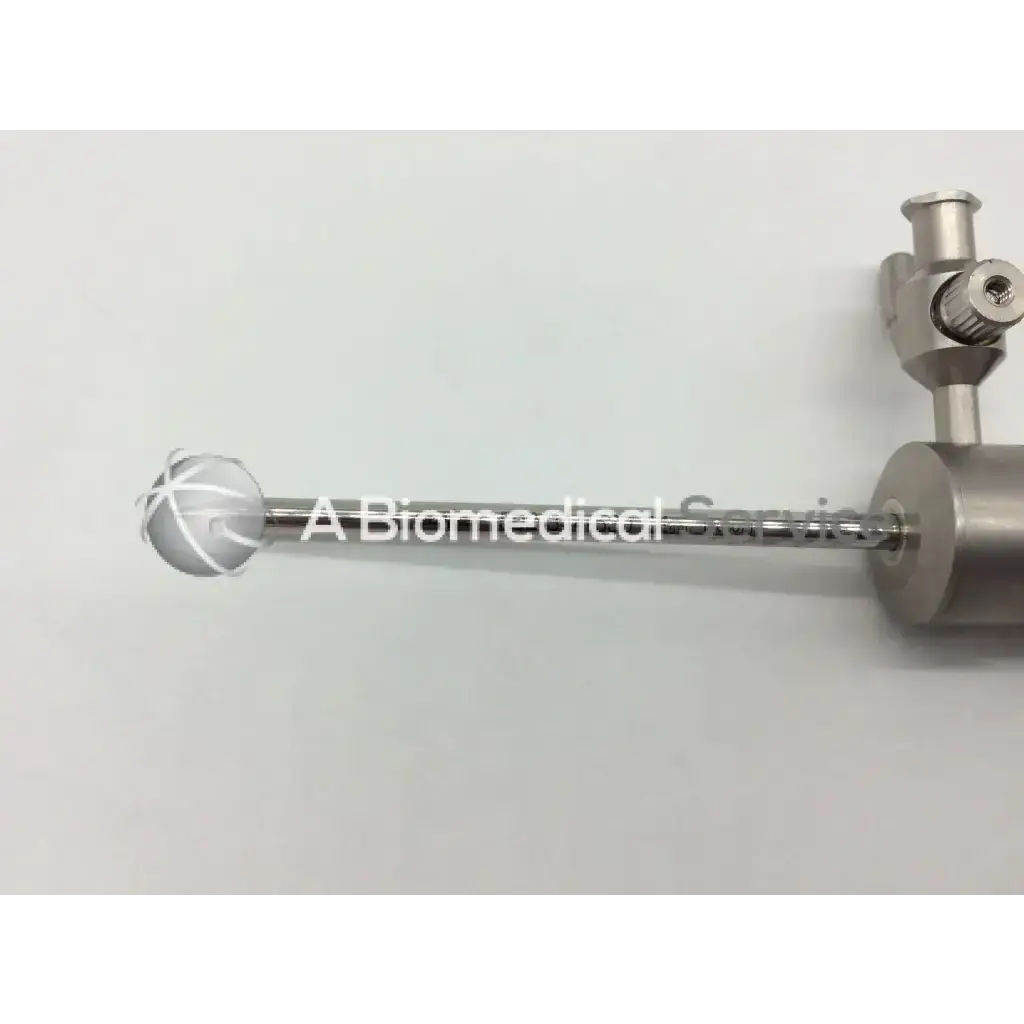 Silver stryker 502-344-530 cannula with spherical textured tip and knurled knob prefibered tube compatible