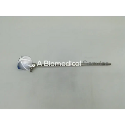 Silver autoclavable laparoscope 10mm with blue and white crosshatch spherical head from Stryker ideal eyes series