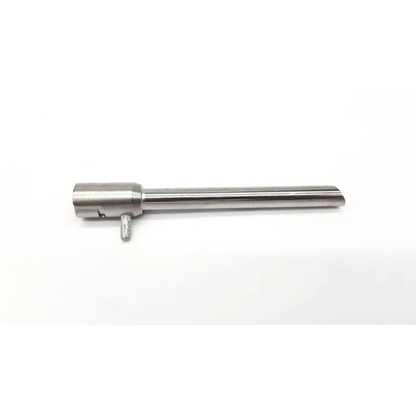 Silver metal Stryker 6.0mm cannula fits green burs with cylindrical shaft and hexagonal head with small protruding component