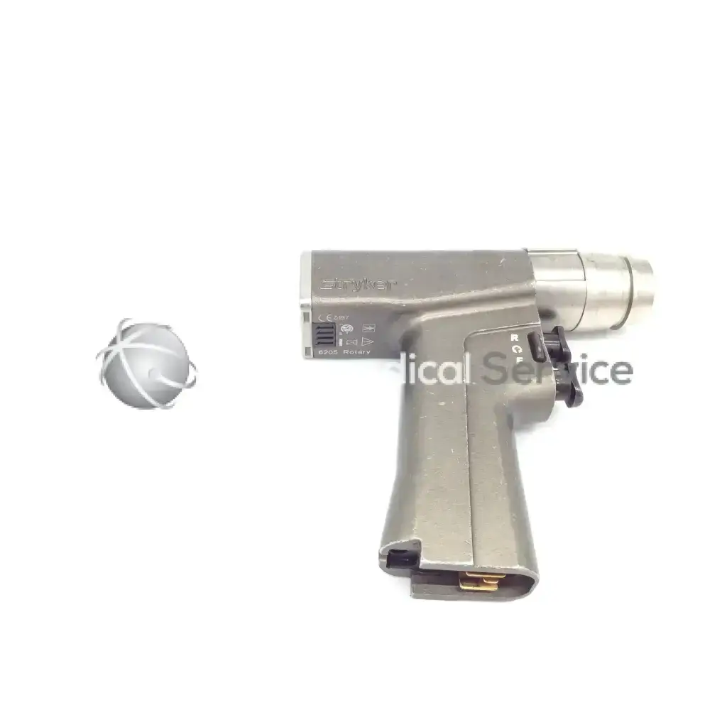 Silver stryker 6205 system 6 dual trigger rotary surgical handpiece with matching spherical attachment