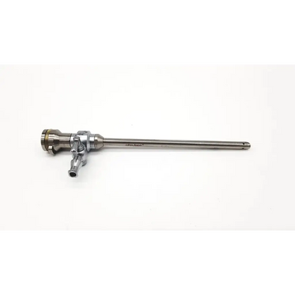Silver surgical endoscope with polished metallic finish and precise mechanical joints for stryker 747-031-530 cannula single valve