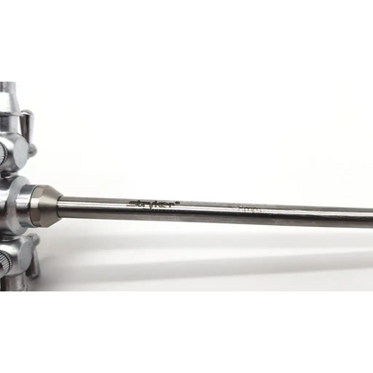 Stainless steel stryker 747-031-550 5.8mm cannula single valve shaft with engraved branding and measurement markings