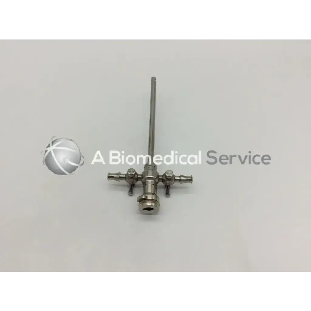 Stryker 747-031-550 stainless steel 5.8mm cannula with long slender shaft and three adjustable ports base for surgical use