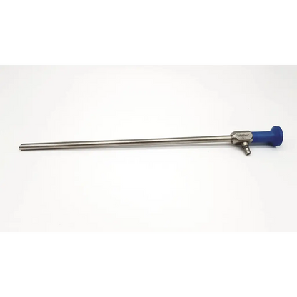 Silver surgical endoscope with blue ergonomic handle and metallic joints for stryker autoclavable use